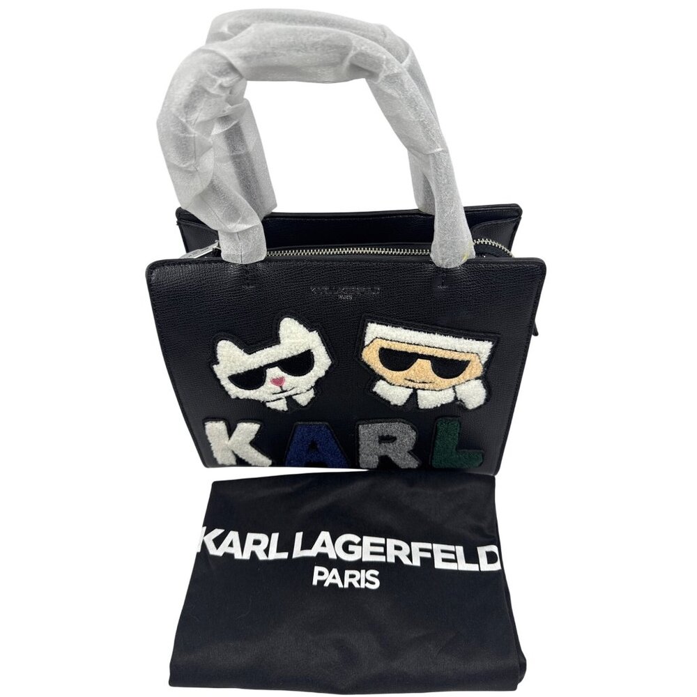 Karl Lagerfeld Paris Women's Maybelle Iconic Black Choupette Satchel